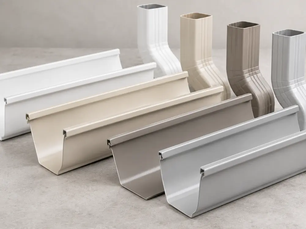 Coordinated gutter and downspout colour profiles