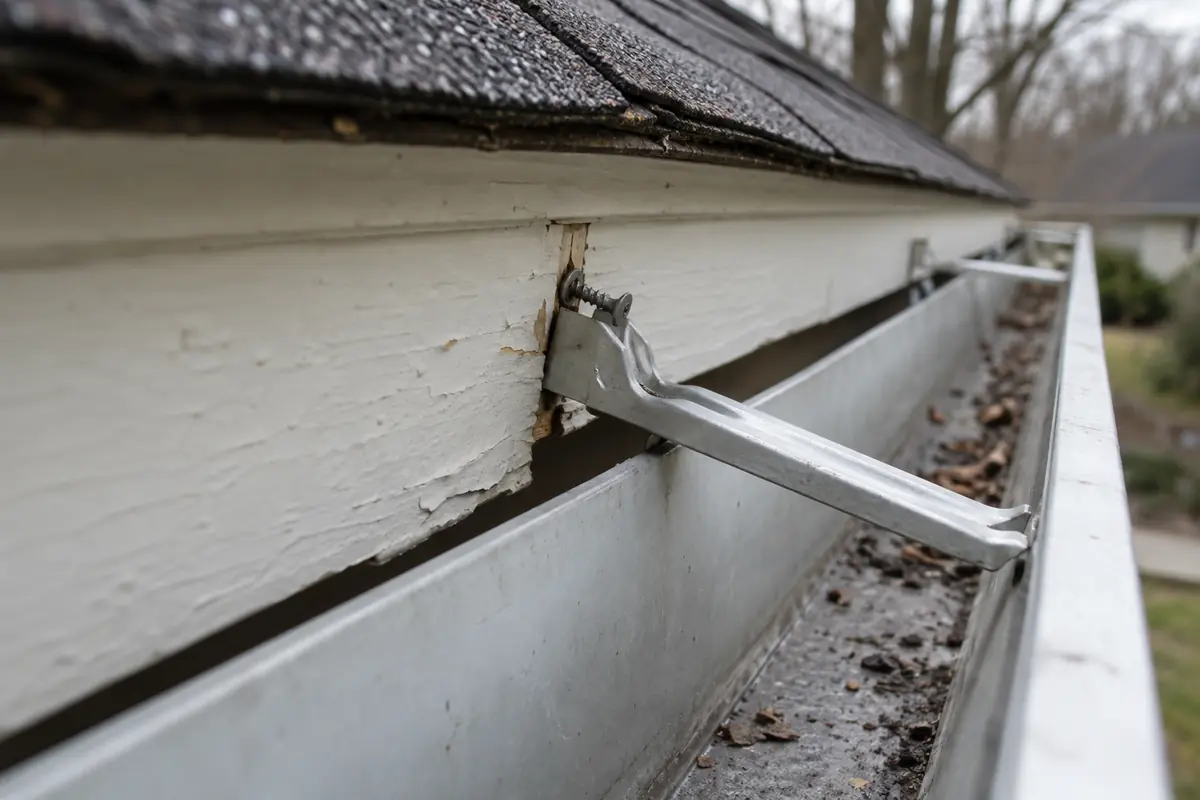 Eavestrough hanger pulling away from the fascia